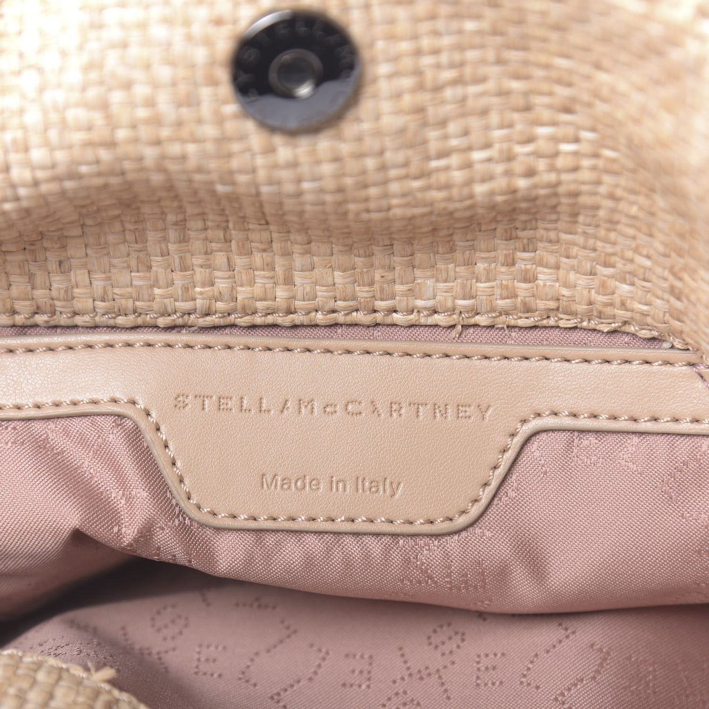Raffia Mini Falabella Fold Over Tote Natural