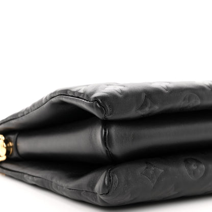 Louis Vuitton Lambskin Embossed Monogram Coussin PM Black 10 of 11