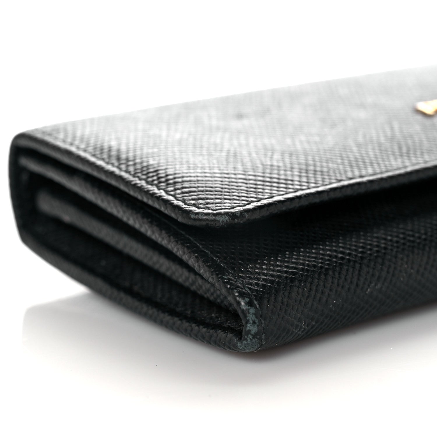 Prada Saffiano Metal Continental Flap Wallet Black 8 of 19