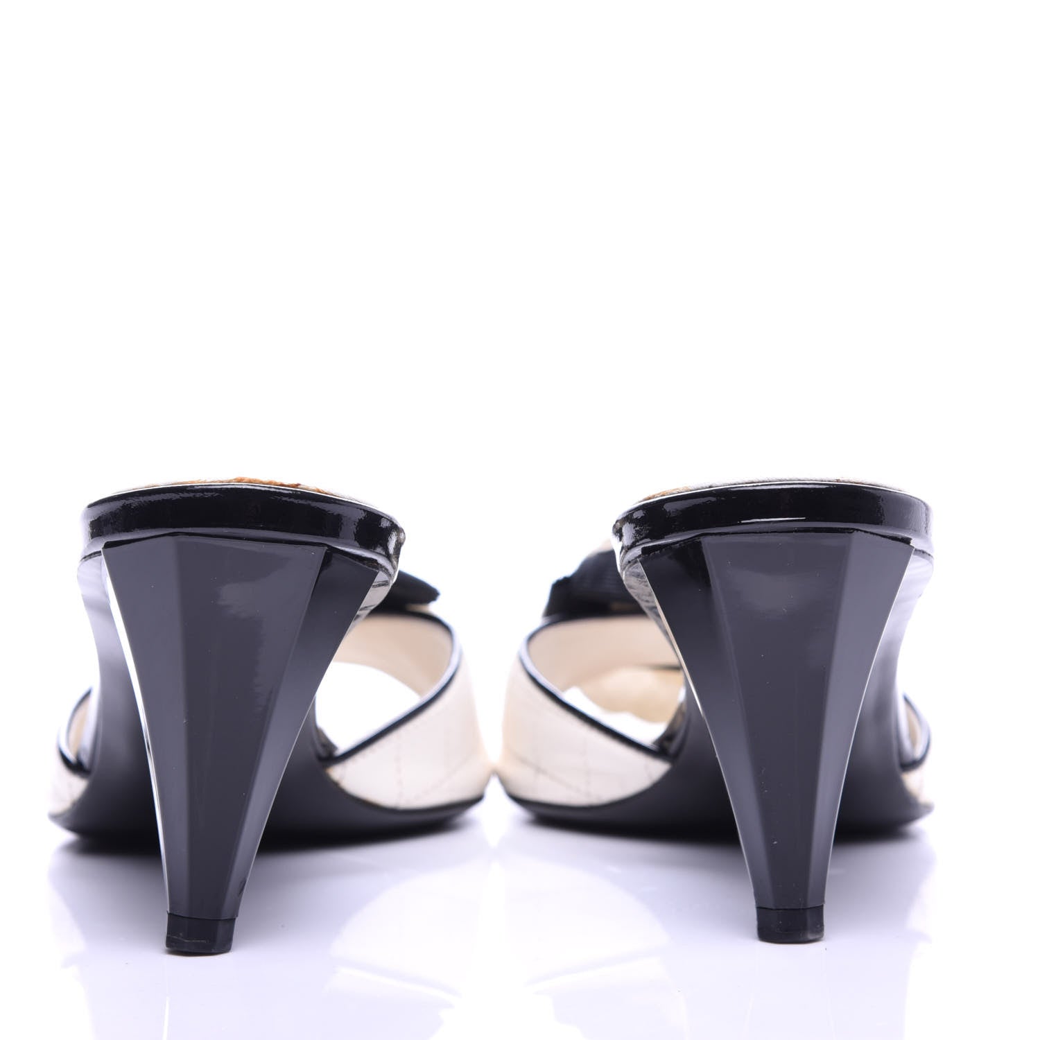 Chanel Patent Lambskin Quilted Camellia Mules 39 White 7 of 12