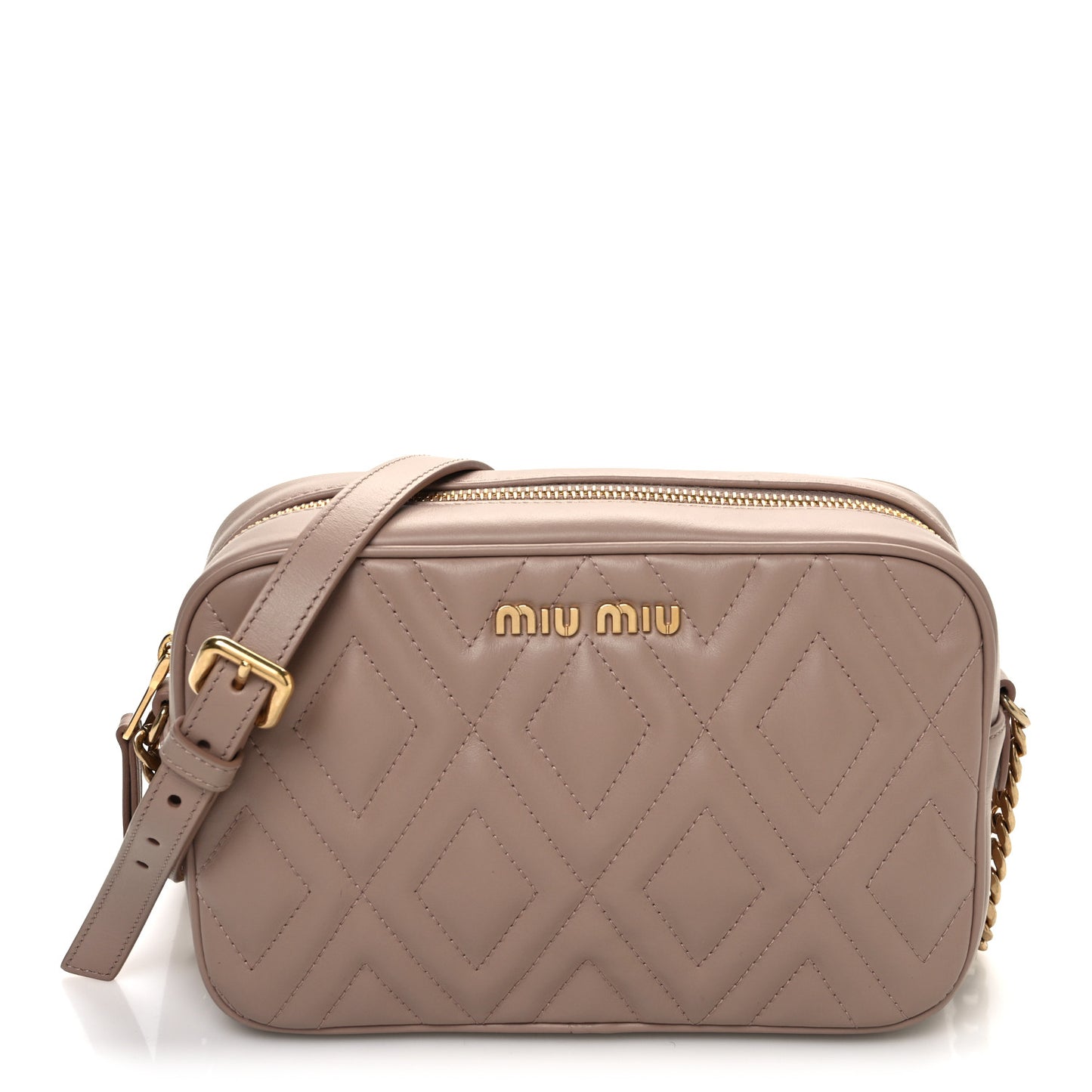 Soft Calf Quilted Camera Bag Cipria