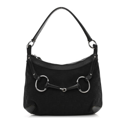 Gucci Monogram Horsebit Hobo Black 1 of 34