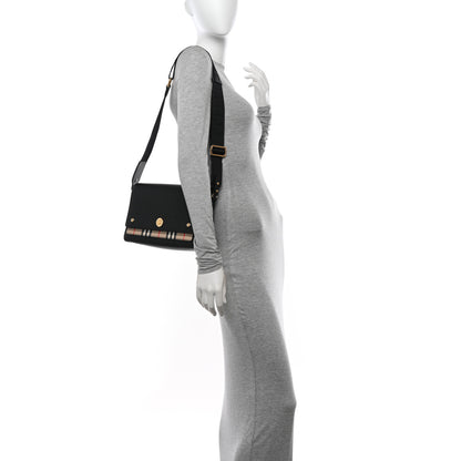 Burberry Grainy Calfskin Vintage Check Note Crossbody Bag Black 3 of 10