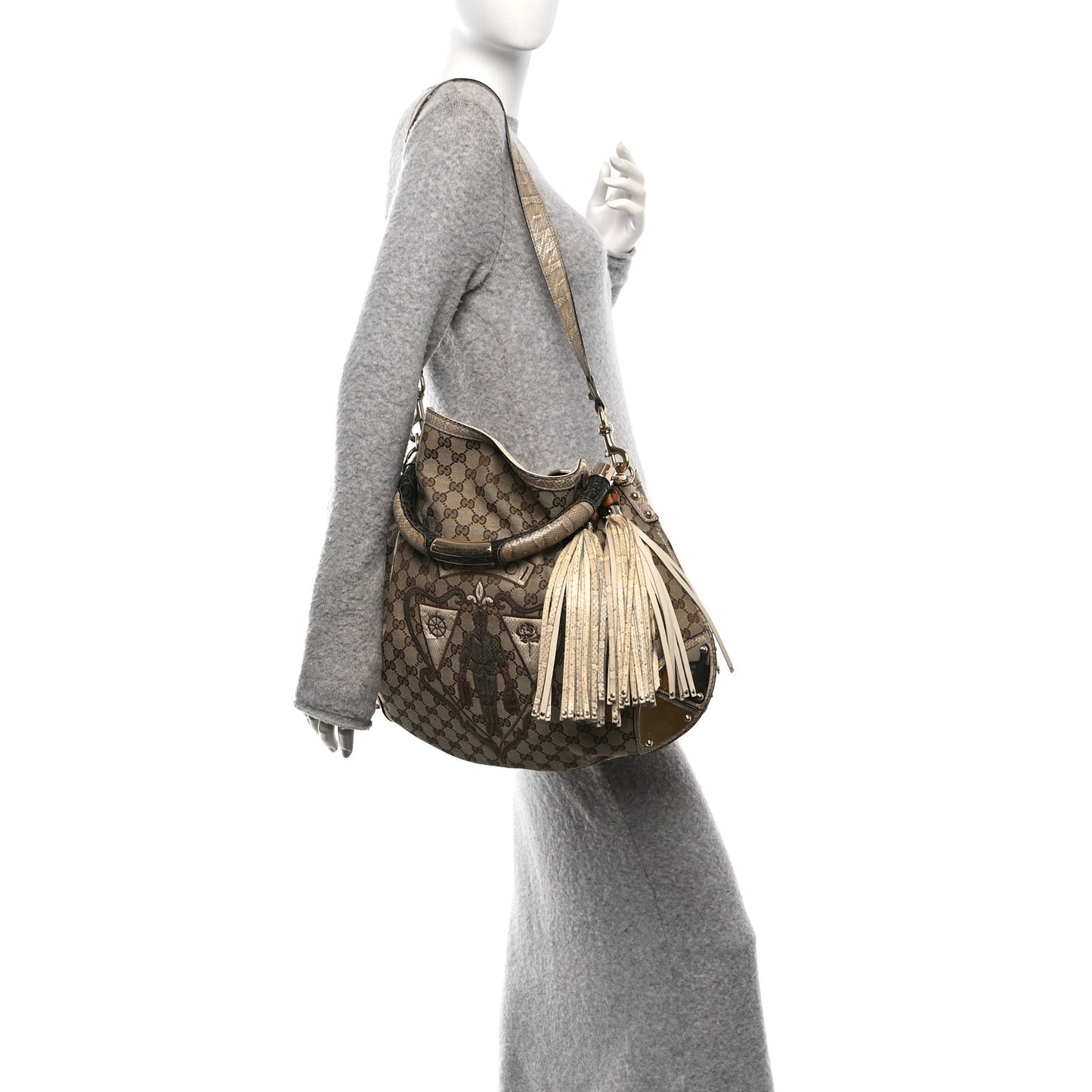 Monogram Large Indy Top Handle Hobo Off White