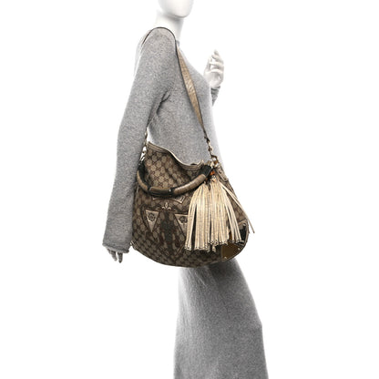 Gucci Monogram Large Indy Top Handle Hobo Off White 2 of 11