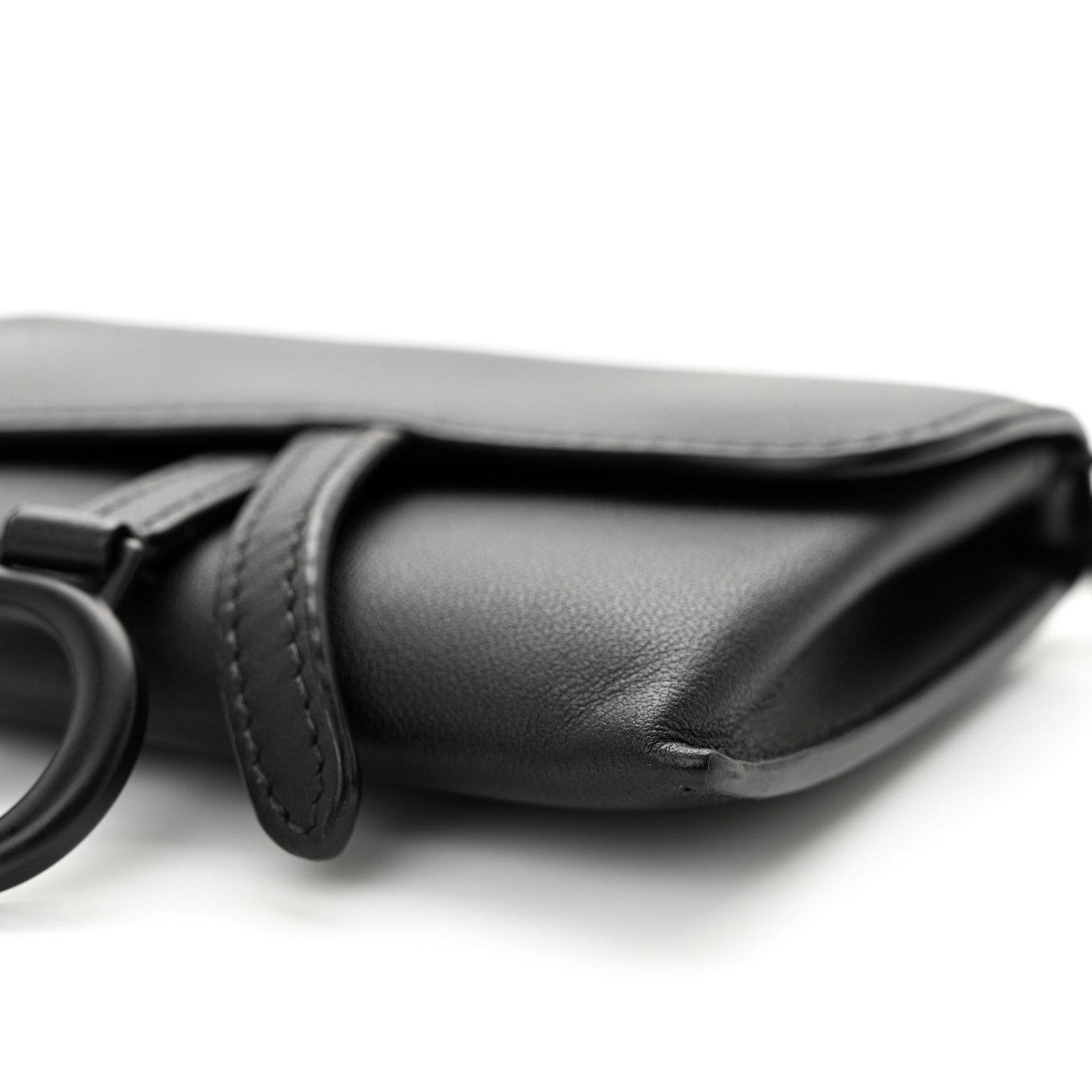 Christian Dior Ultra Matte Calfskin Nano Saddle Chain Pouch Black 10 of 11