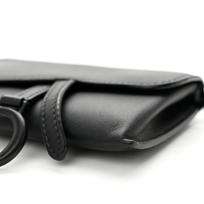 Christian Dior Ultra Matte Calfskin Nano Saddle Chain Pouch Black 10 of 11