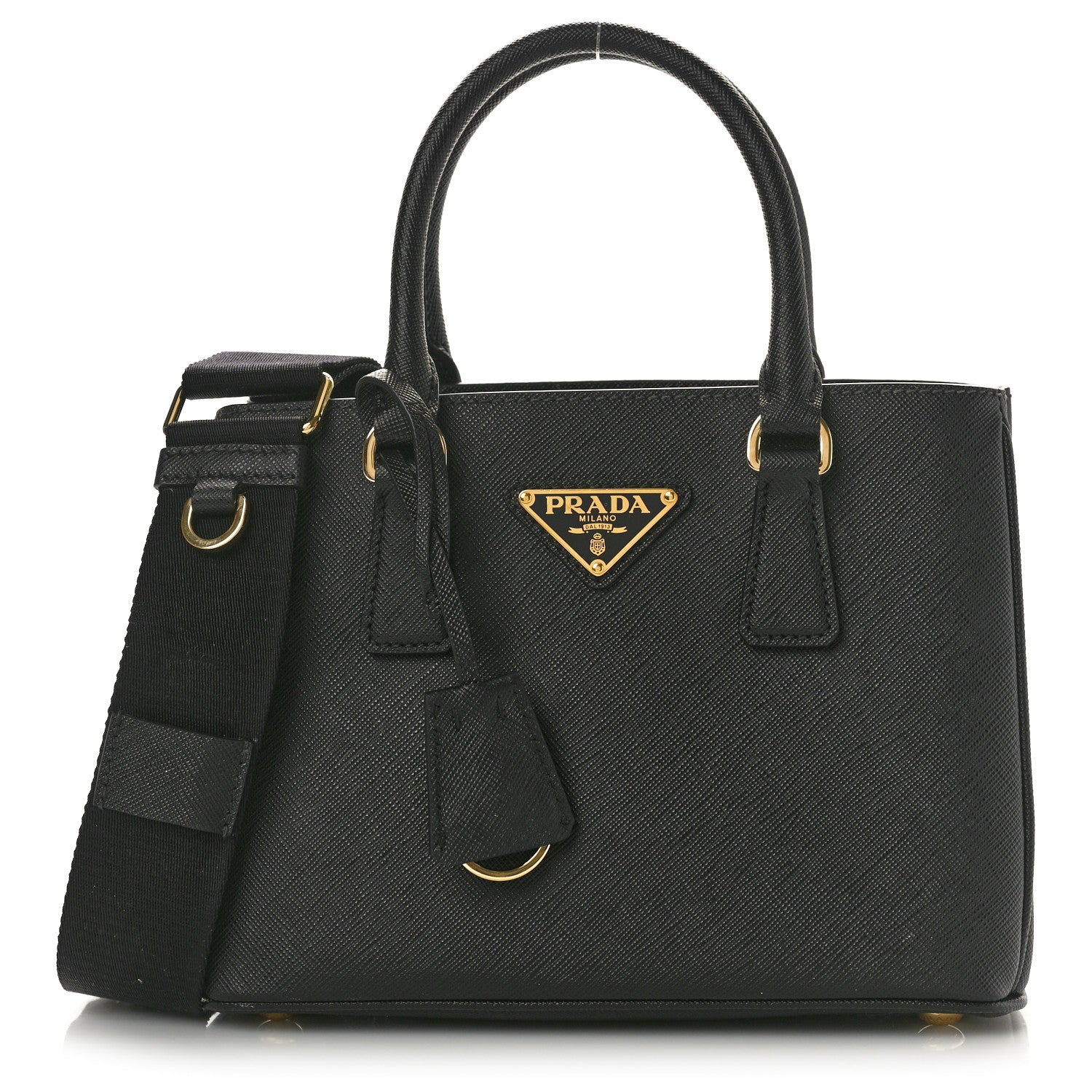 Prada Saffiano Lux Micro Galleria Shoulder Bag Black 1 of 10