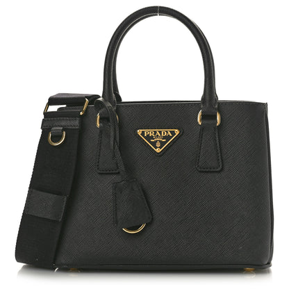 Prada Saffiano Lux Micro Galleria Shoulder Bag Black 1 of 10