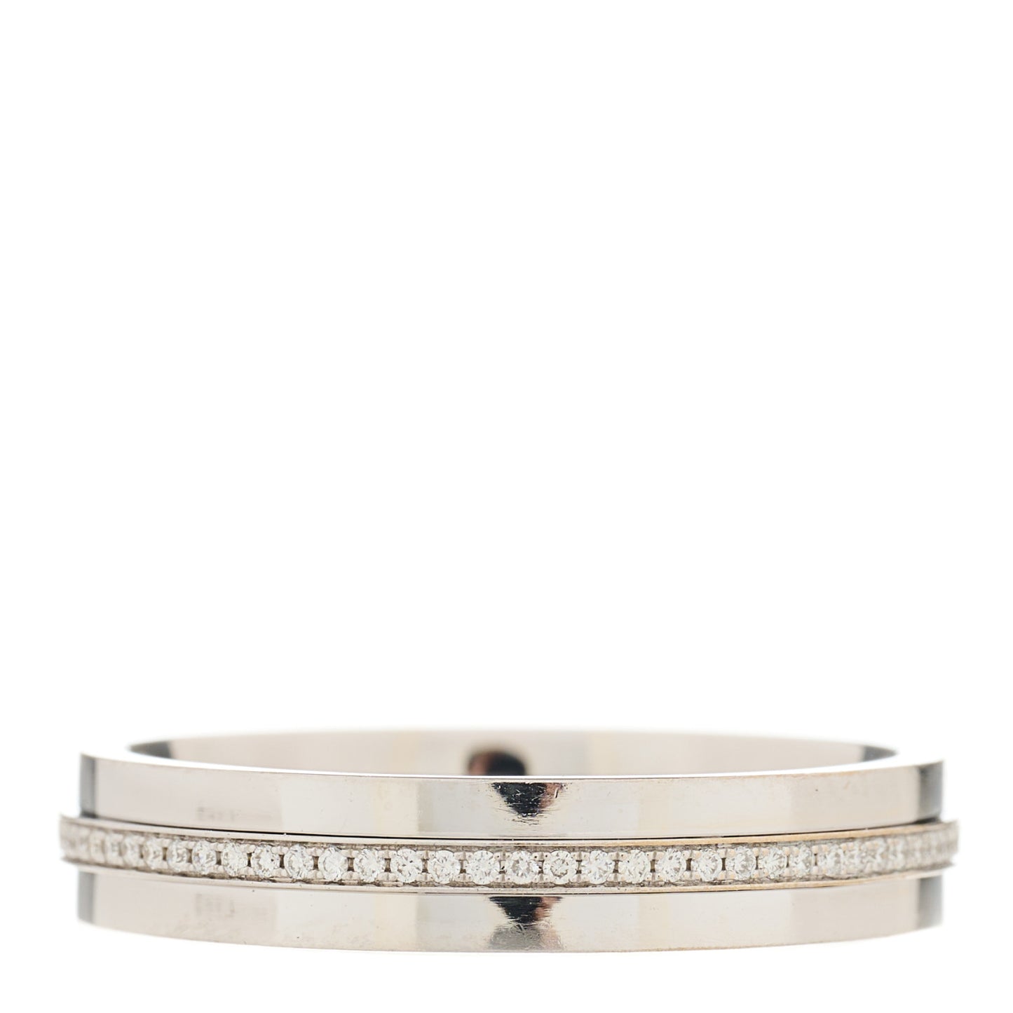 18K White Gold Diamond Narrow T Two Ring 63 10.5