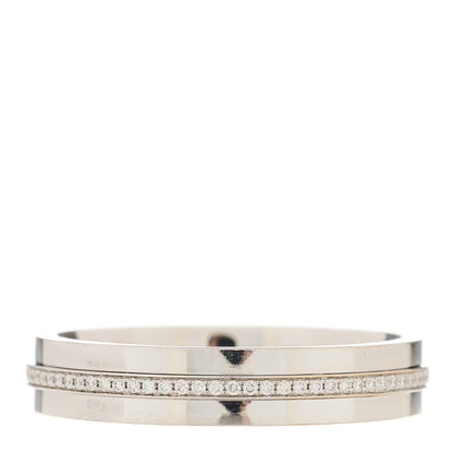 Tiffany 18K White Gold Diamond Narrow T Two Ring 63 10.5 1 of 5