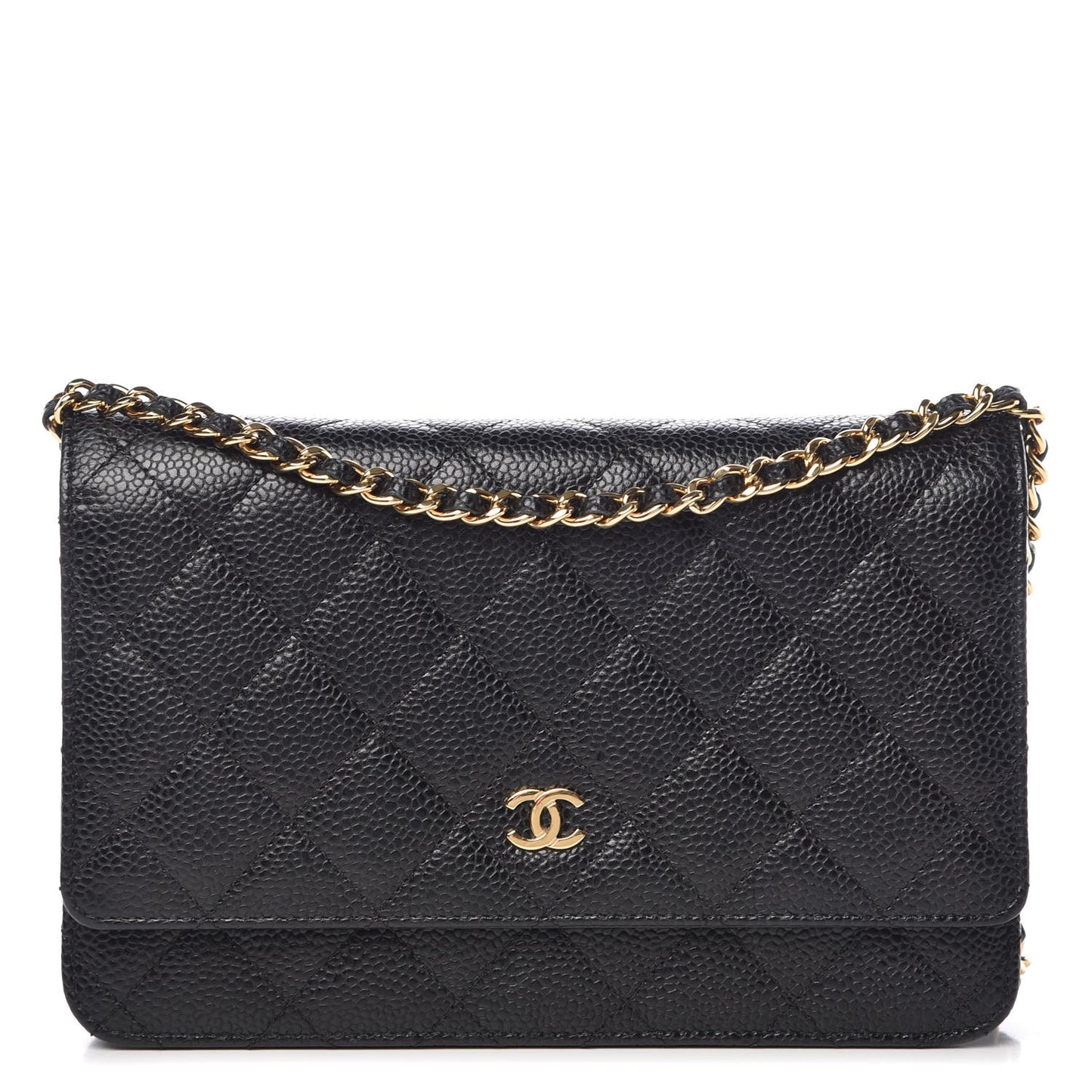 Caviar Quilted Wallet On Chain WOC Black