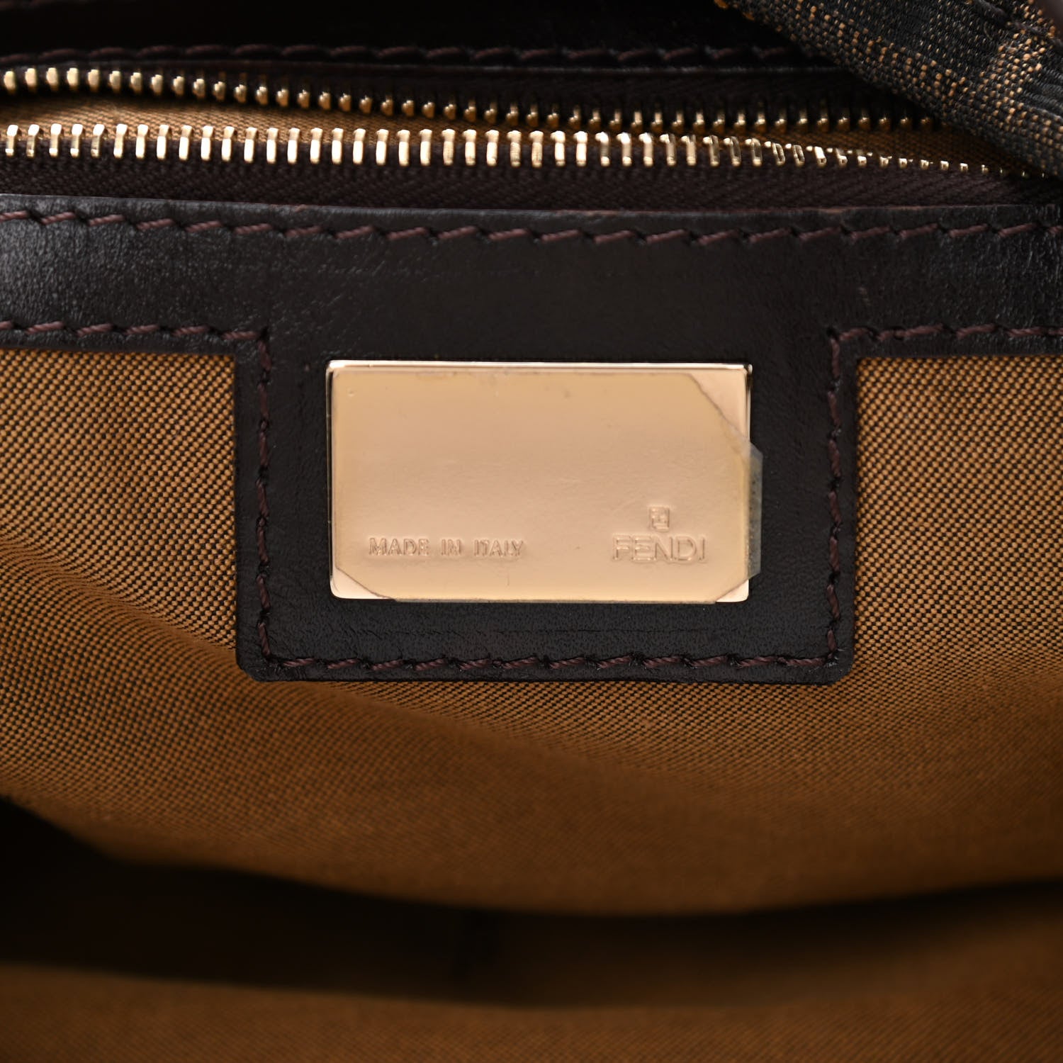Fendi Zucca Cuoio Lucido Chef Hobo Tobacco Moro 6 of 8