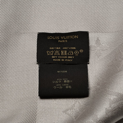 Louis Vuitton Silk Wool Monogram Shawl Beige 4 of 4