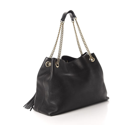 Gucci Pebbled Calfskin Medium Soho Chain Shoulder Bag Black 3 of 10