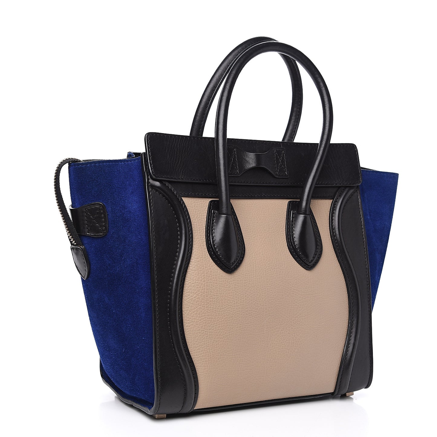 Elephant Calfskin Suede Micro Tri-Color Luggage Sand