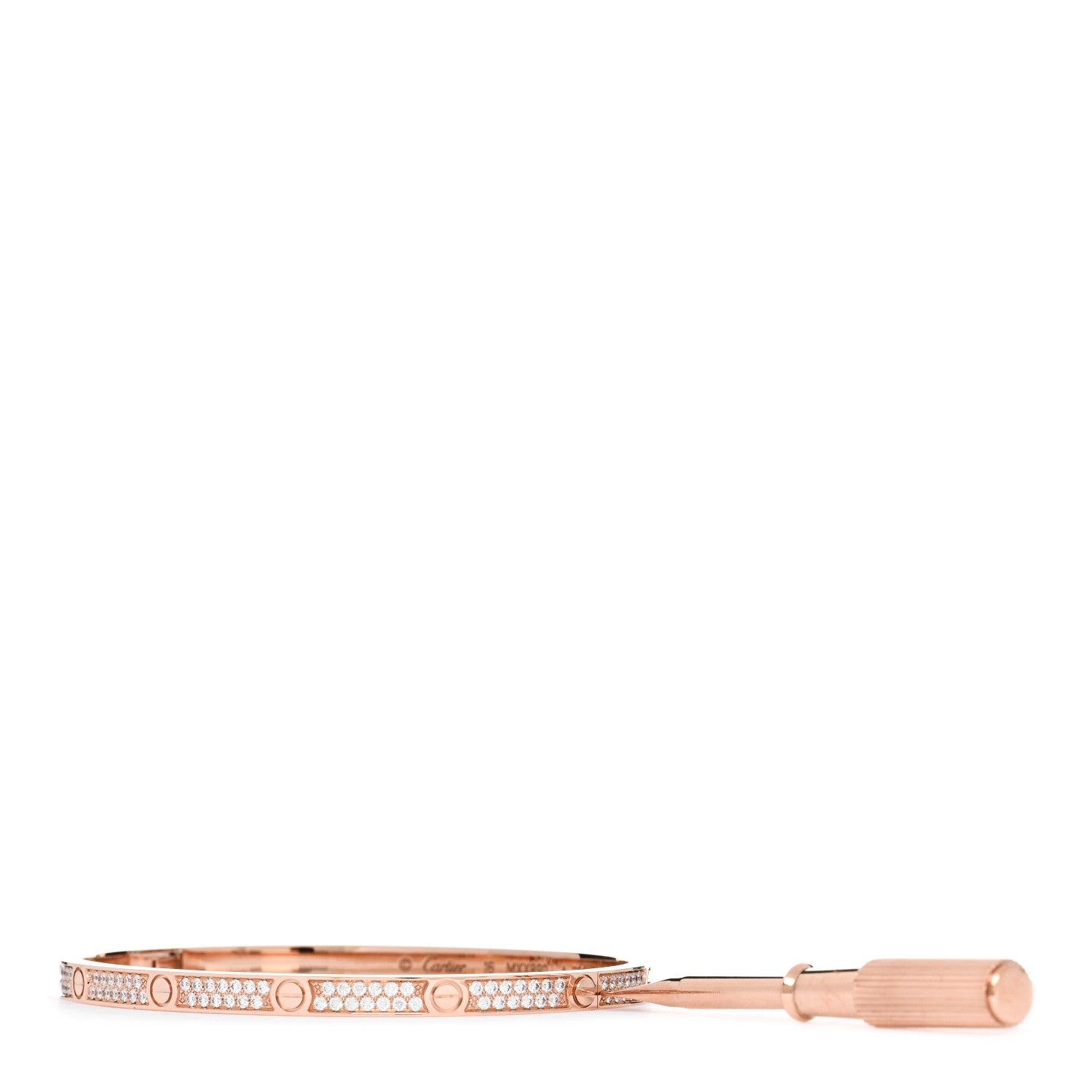Cartier 18K Pink Gold Diamond Small LOVE Paved Bracelet 16 3 of 5