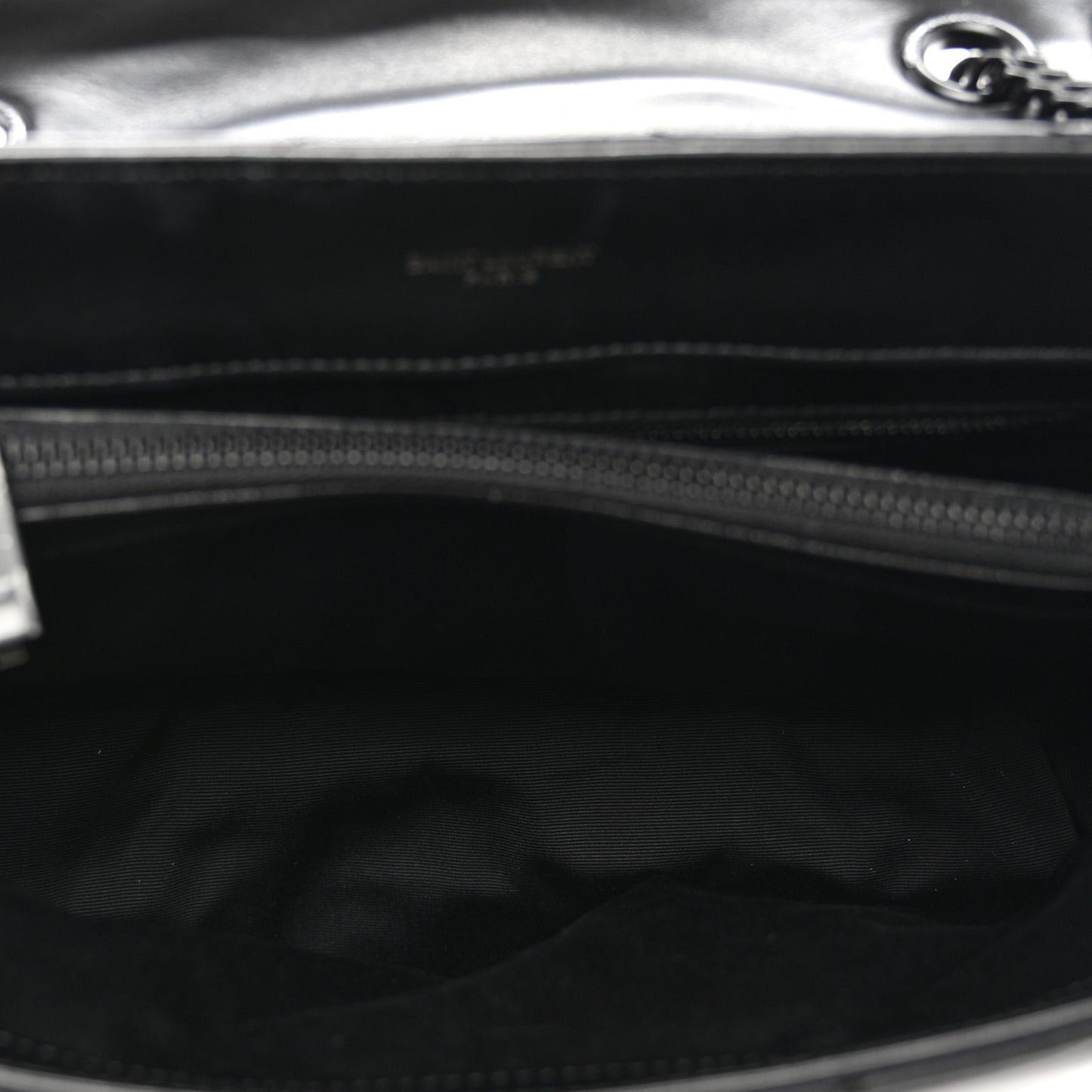 Calfskin Y Quilted Monogram Monochrome Medium Loulou Chain Satchel Black