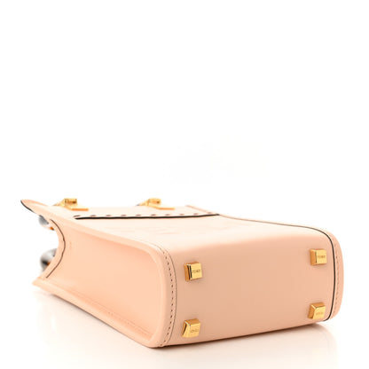 Fendi Vitello King Plexiglass Logo Embossed Mini Fendi Sunshine Shopper Tote Light Rose 4 of 10