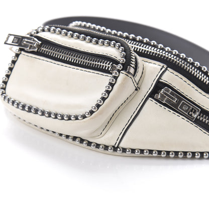 Alexander Wang Lambskin Attica Studded Belt Bag White Black 6 of 8