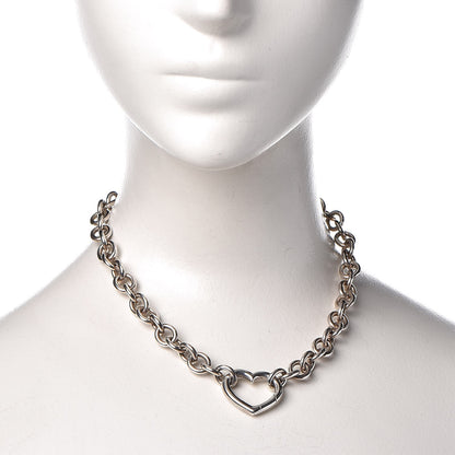 Tiffany Sterling Silver Heart Clasp Choker Necklace 2 of 7
