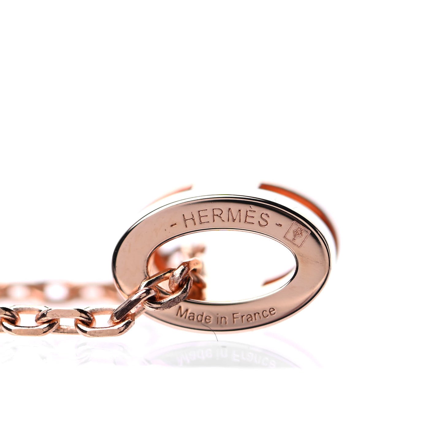 Lacquered Rose Gold Mini Pop H Pendant Necklace White