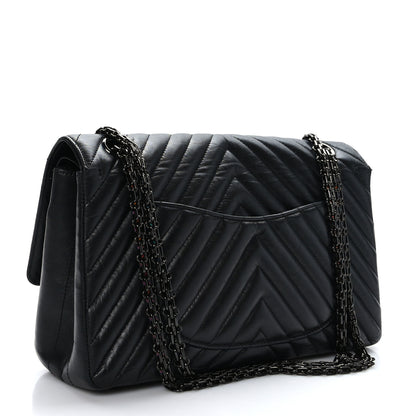 Chanel Aged Calfskin Chevron Quilted 2.55 Reissue 226 So Black 3 of 9