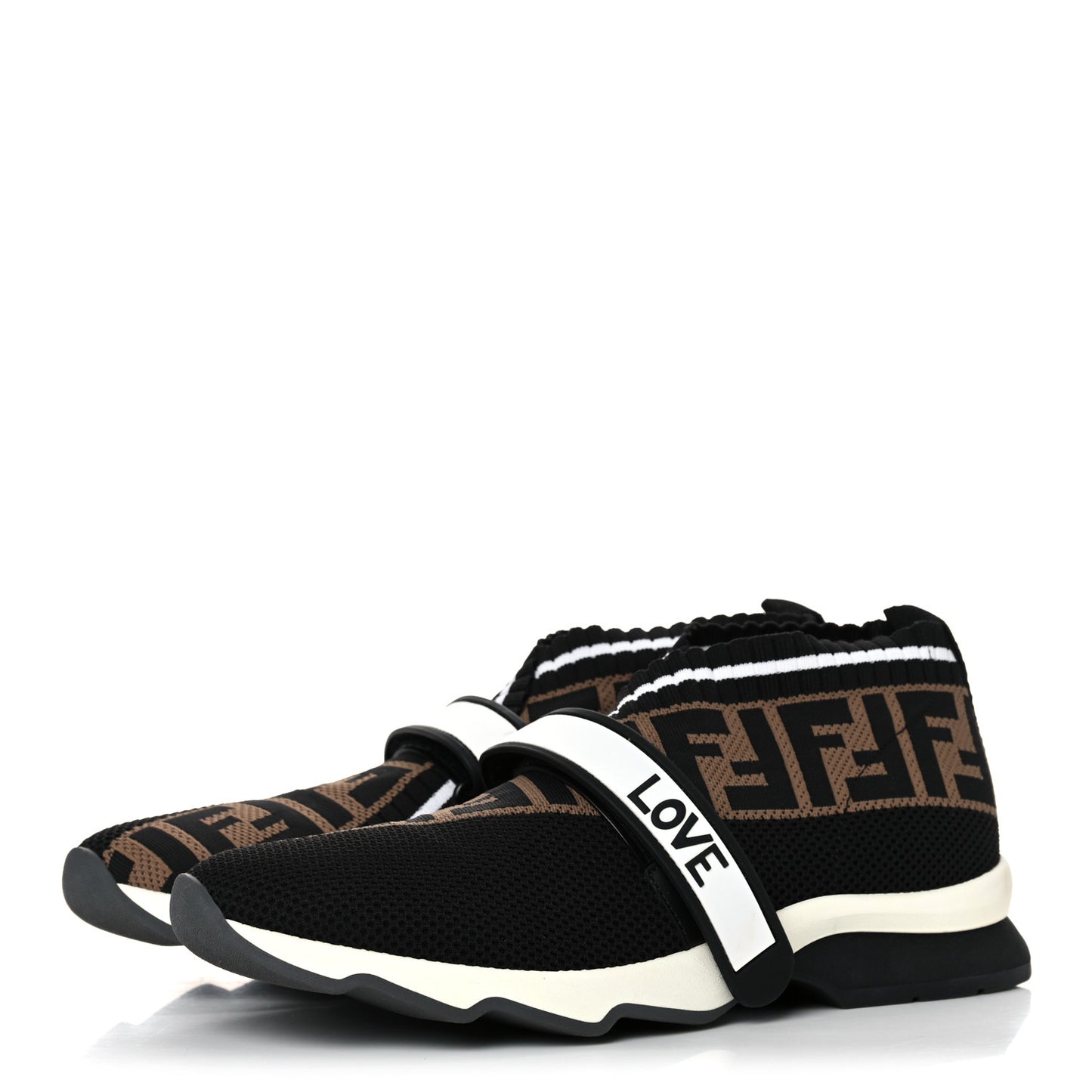 Stretch Yarn FF Stiff Band Rockoko Sneakers 41 Black White Tobacco