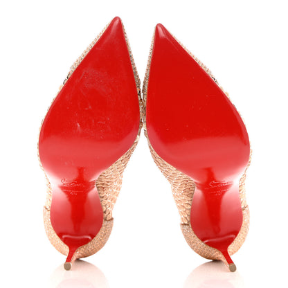 Christian Louboutin Glitter Diams Paillettes Gipsybootie 100 Ankle Boots 40 Nude 5 of 8