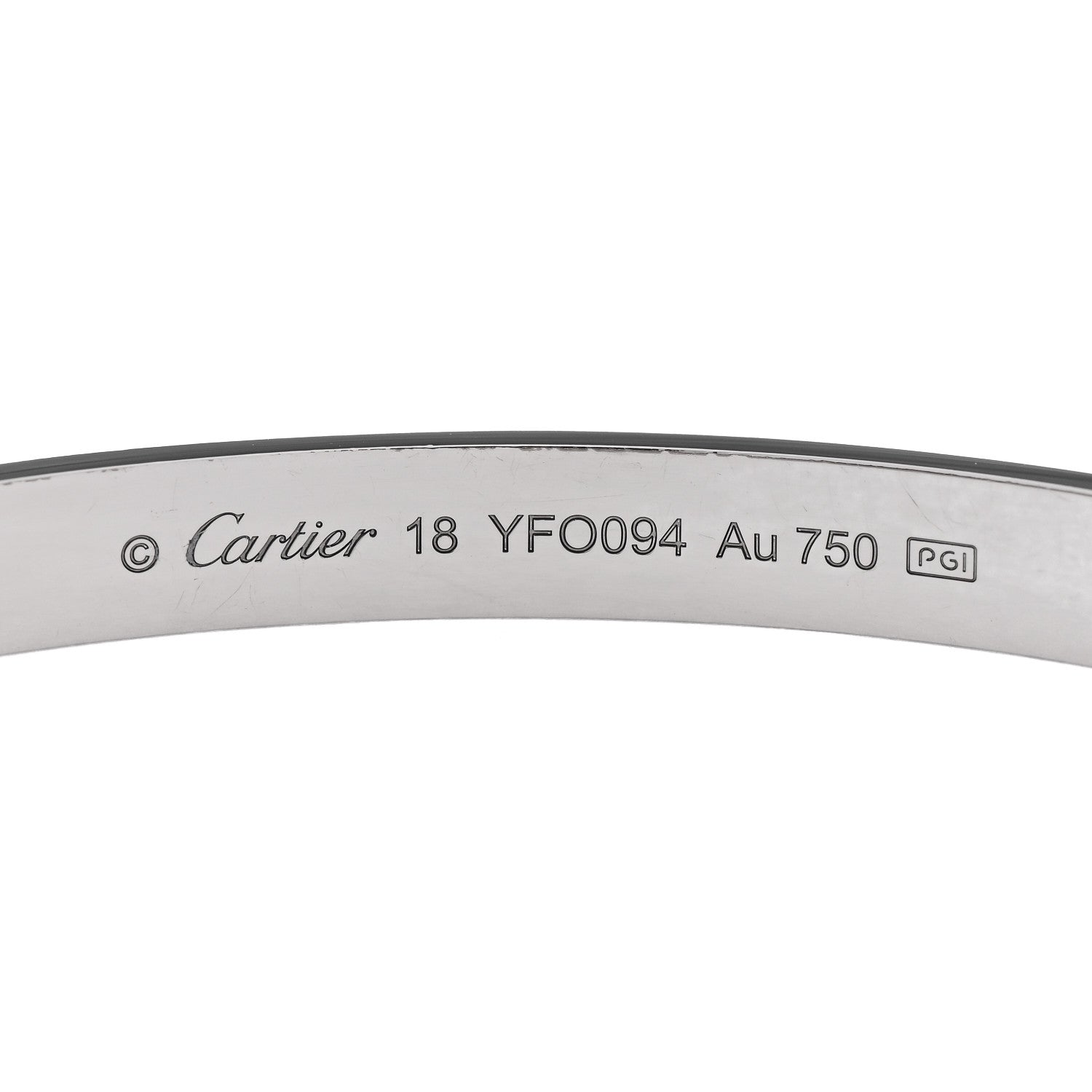 Cartier 18K White Gold LOVE Bracelet 18 4 of 9