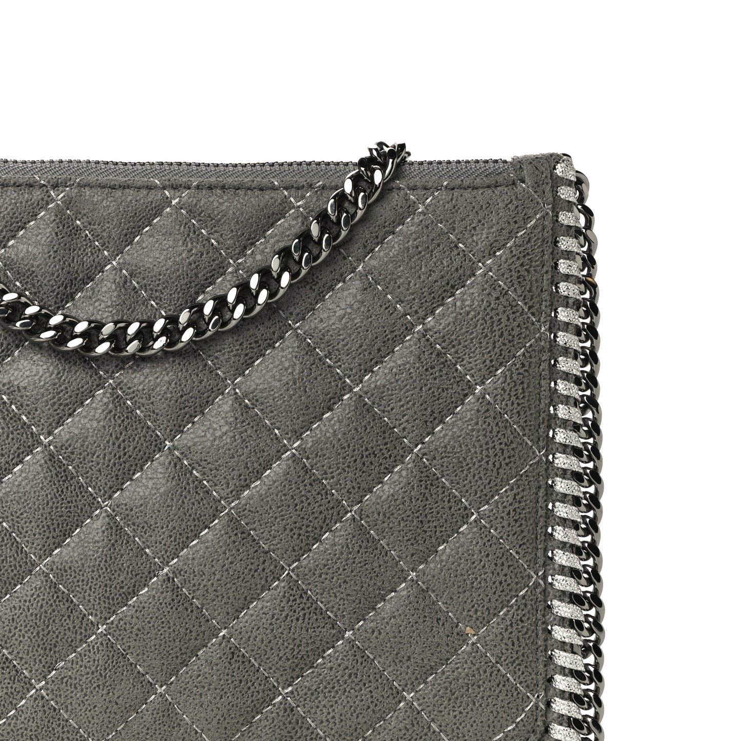Shaggy Deer Quilted Falabella Wristlet Grey
