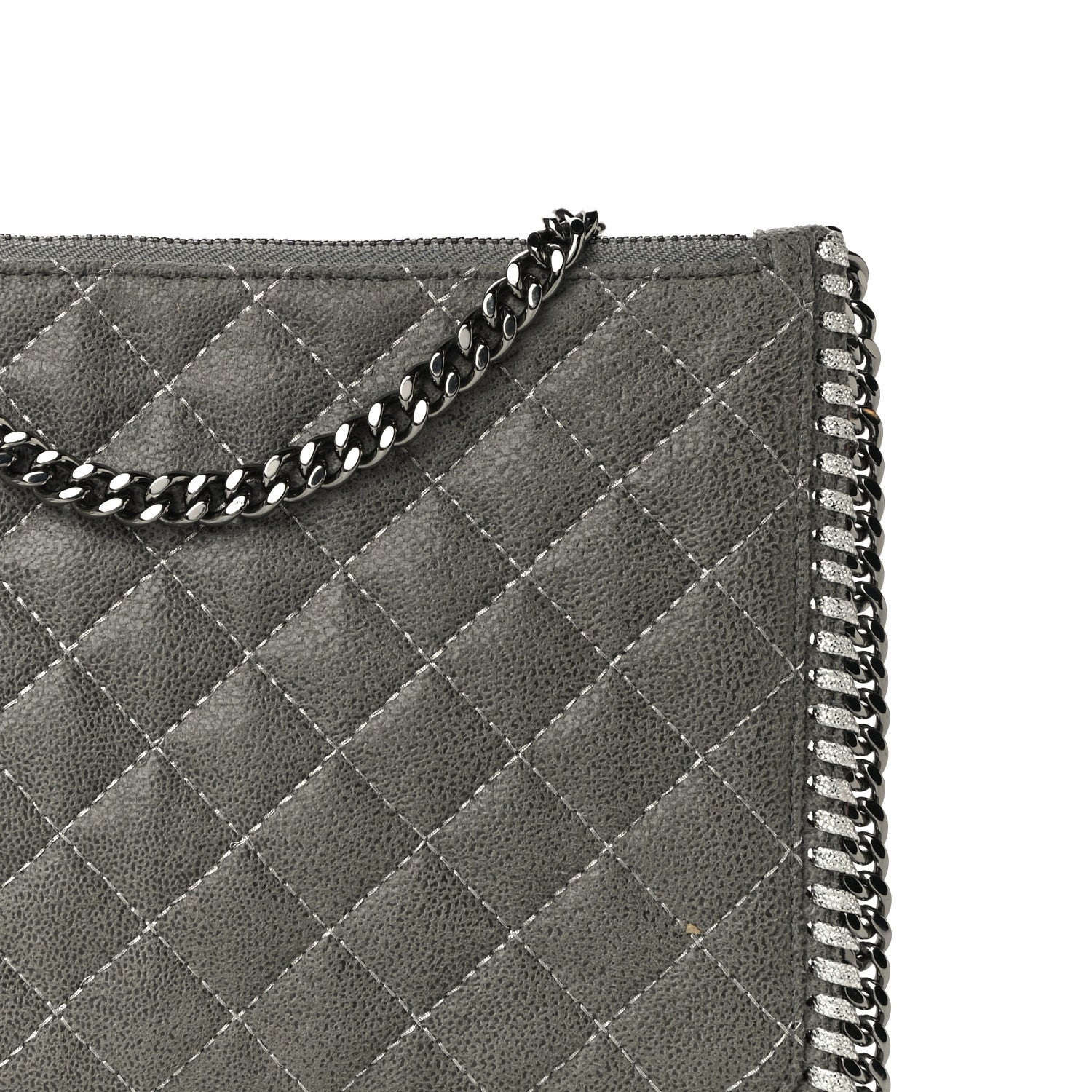 Stella McCartney Shaggy Deer Quilted Falabella Wristlet Grey 8 of 13