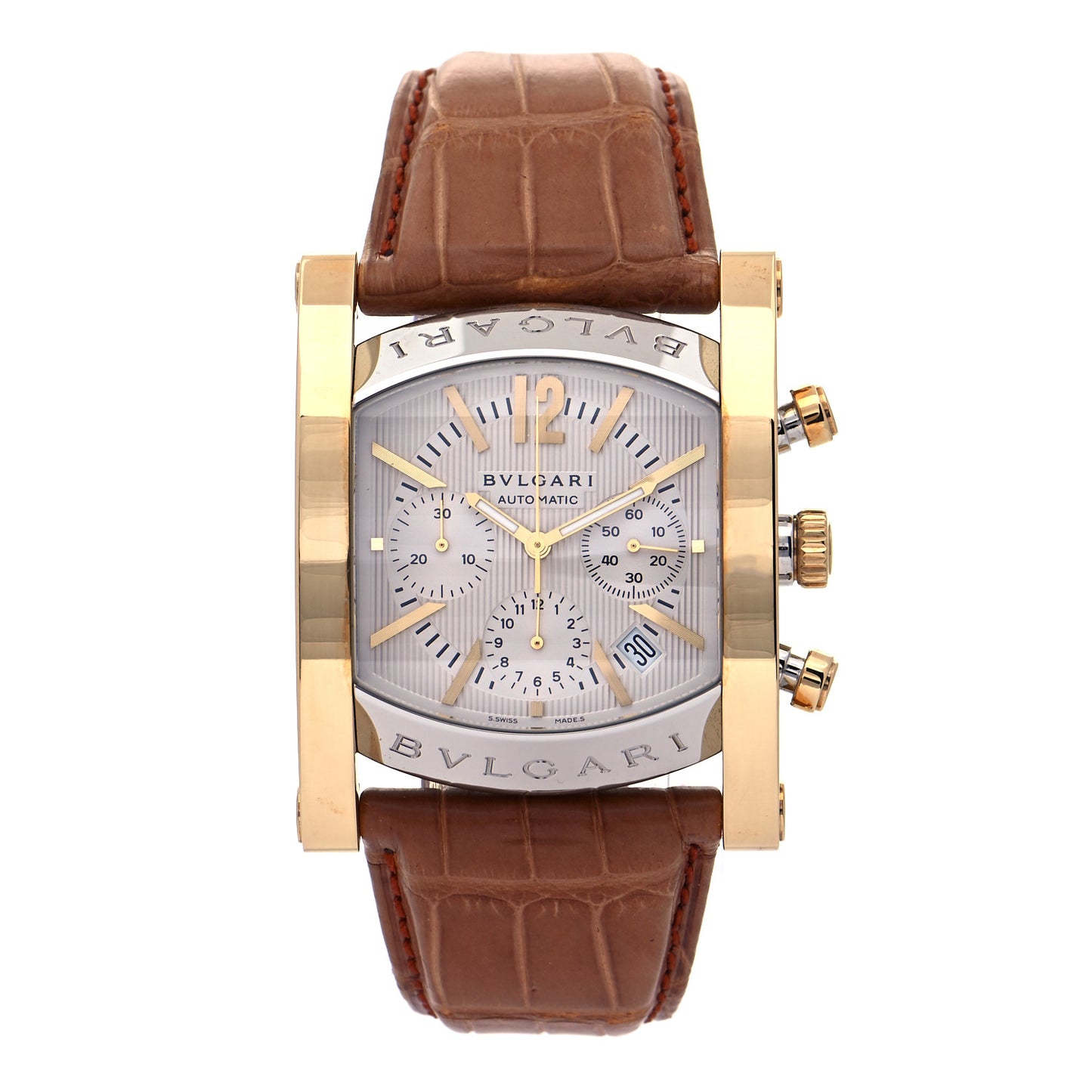 Stainless Steel 18K Yellow Gold Alligator 38mm Assioma Chronograph Automatic Watch