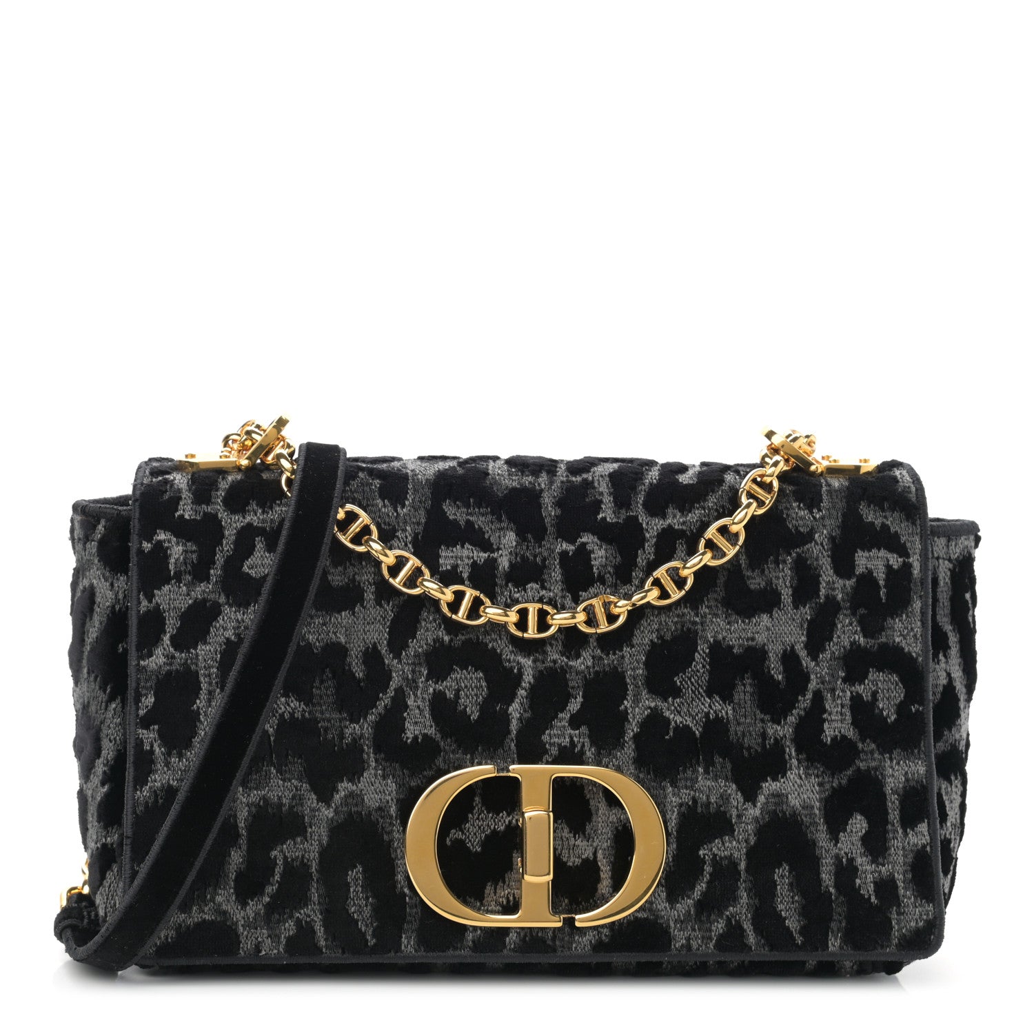 Christian Dior Velvet Mizza Embroidered Medium Caro Bag Gray 1 of 10