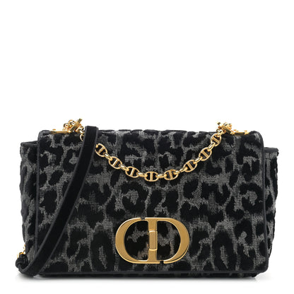 Christian Dior Velvet Mizza Embroidered Medium Caro Bag Gray 1 of 10