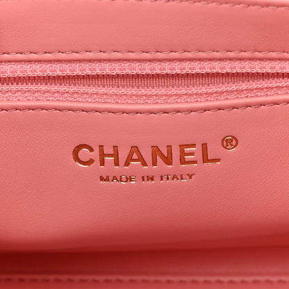 Chanel Shiny Aged Calfskin Quilted Nano Kelly Shopper Coral Pink 6 of 11