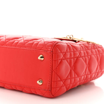 Christian Dior Lambskin Cannage Small Lucky Badges My Lady Dior Red 10 of 14