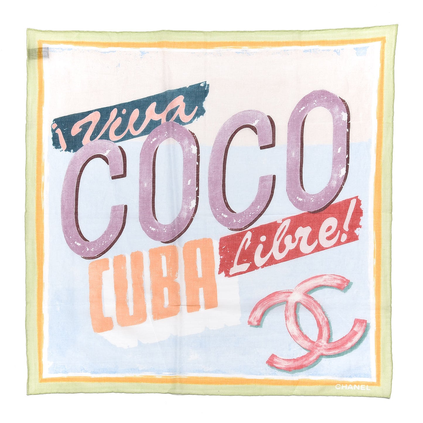 Cotton Coco Cuba Square Scarf Green