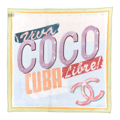 Chanel Cotton Coco Cuba Square Scarf Green 1 of 6