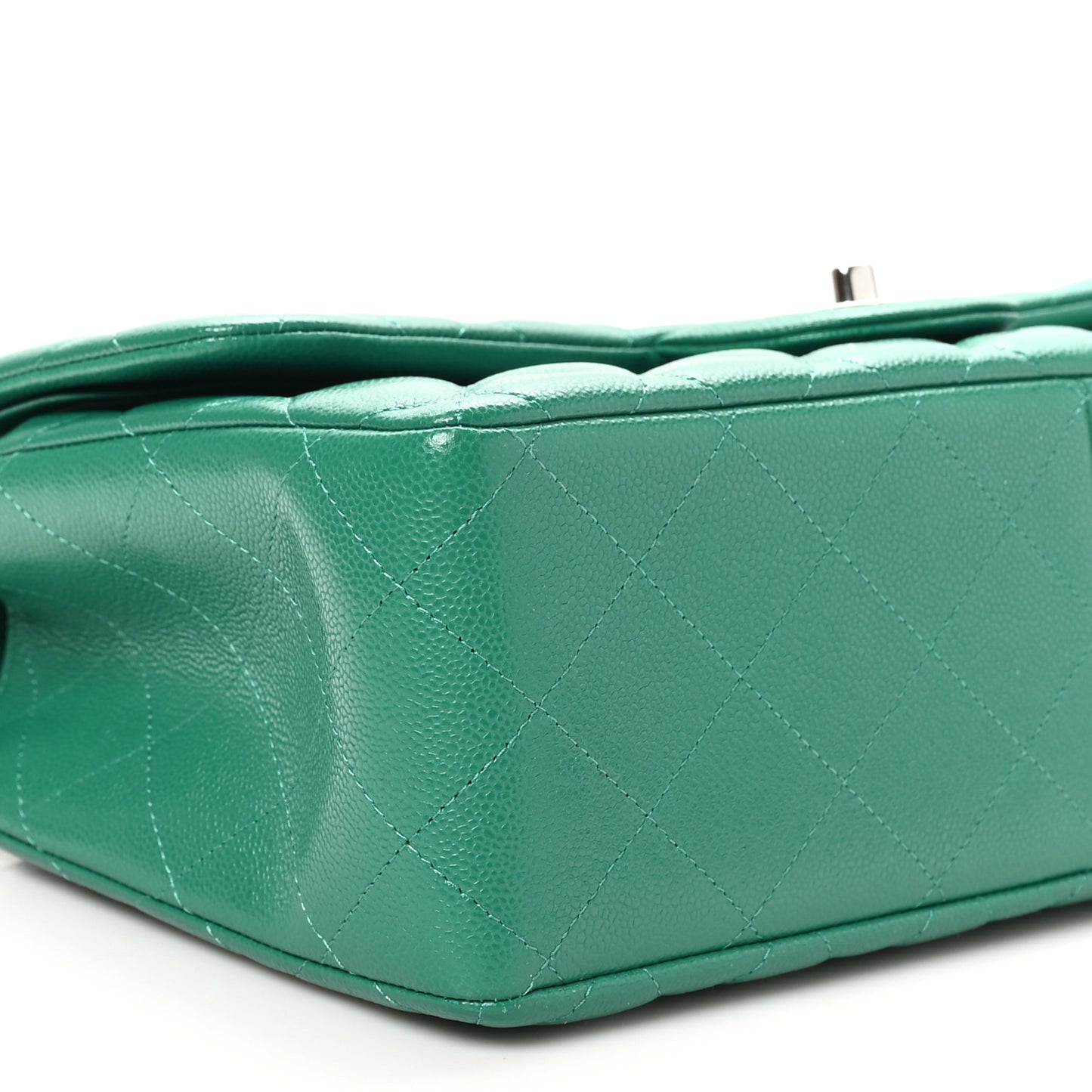 Caviar Quilted Jumbo Double Flap Green