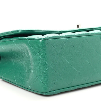 Chanel Caviar Quilted Jumbo Double Flap Green 9 of 10