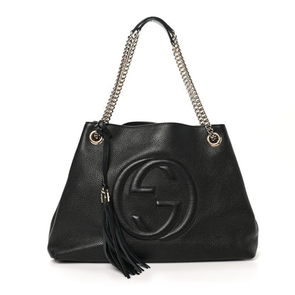 Gucci Pebbled Calfskin Medium Soho Chain Shoulder Bag Black 1 of 10