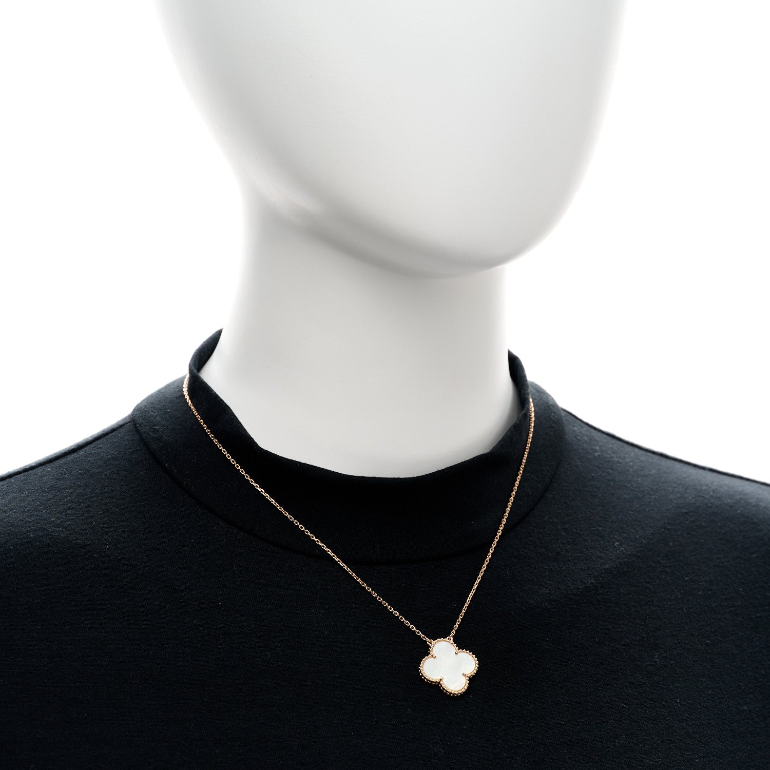 Van Cleef & Arpels 18K Rose Gold Mother of Pearl "Edition Ginza" Magic Alhambra Pendant Necklace 2 of 5