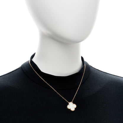 Van Cleef & Arpels 18K Rose Gold Mother of Pearl "Edition Ginza" Magic Alhambra Pendant Necklace 2 of 5
