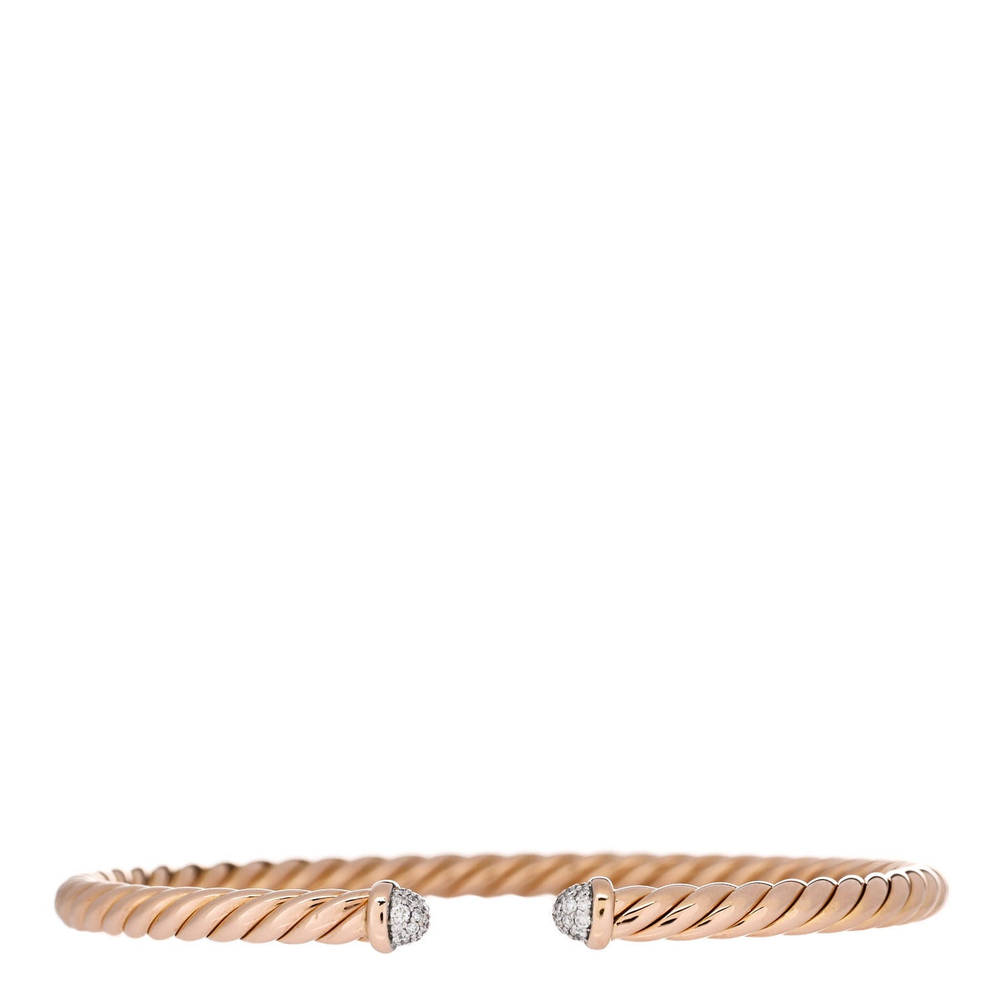 18K Rose Gold Diamond 4mm Cablespira Bracelet