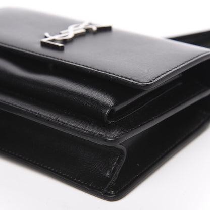 Saint Laurent Calfskin Monogram Sunset Chain Wallet Black 7 of 9