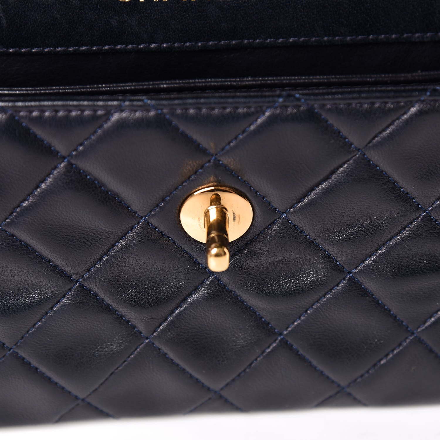 Chanel Lambskin Quilted Small Single Flap Navy 11 of 17