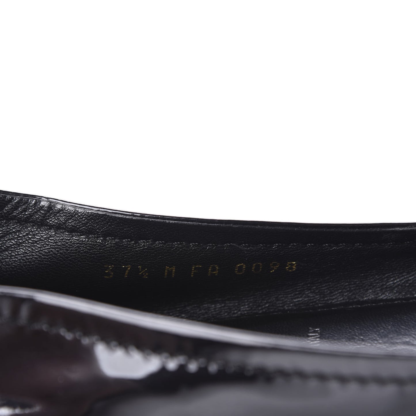 Patent Calfskin Oxford Loafers 37.5 Black