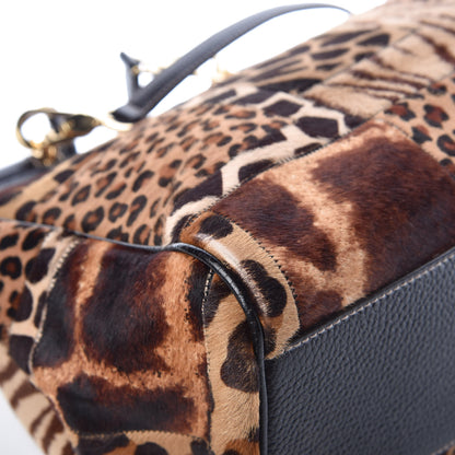 Dolce & Gabbana Calf Hair Animal Print Patchwork Large Miss Sicily Shopper Tote 9 of 10