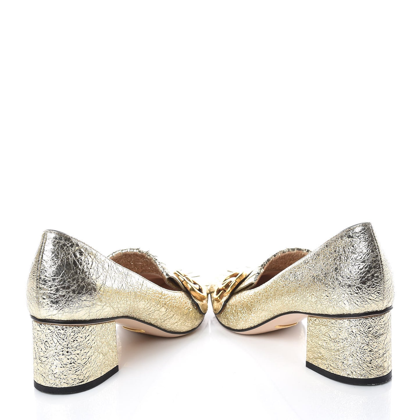 Galassia GG Marmont Fringe 50mm Loafer Pumps 38.5 Platino